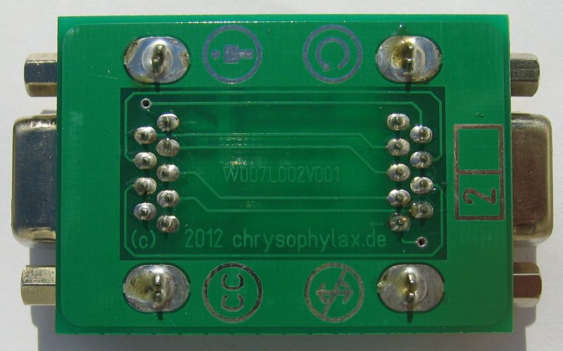 RS232-Kontroll-LEDs auf Nullmodem-Platinchen, Unterseite